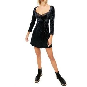 NWT Free People Kat Long Sleeve Faux Wrap Velvet